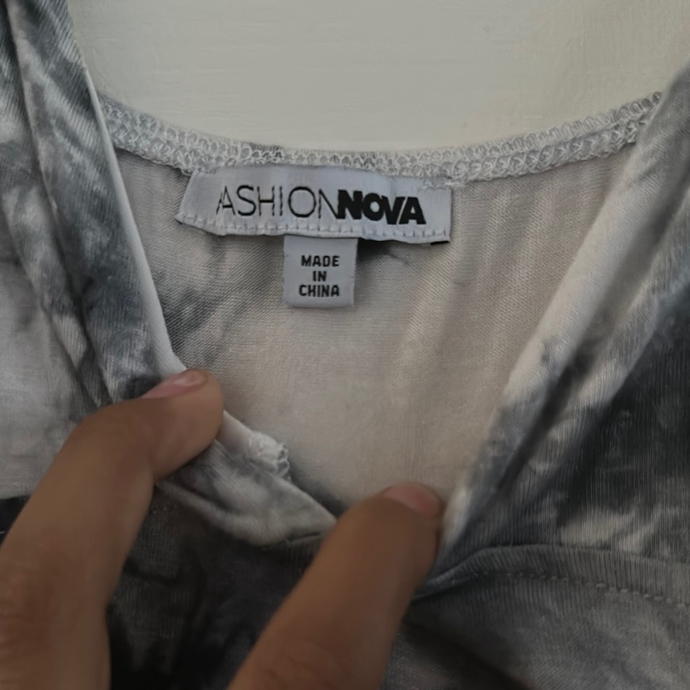 Fashion Nova Marble Gray Top